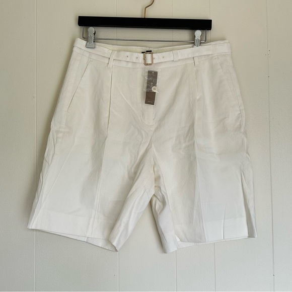 NWT J. CREW Pleated 9" Trouser Short with Belt in Linen Blend CA190 - Picture 3 of 8